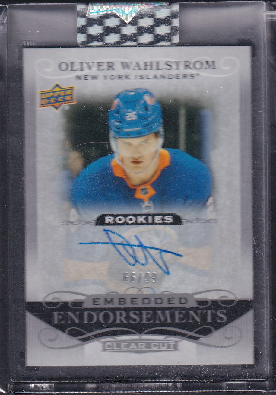 OLIVER WAHLSTROM - 2019 UD Clear Cut Embedded Endorsements Rookie Auto, /99