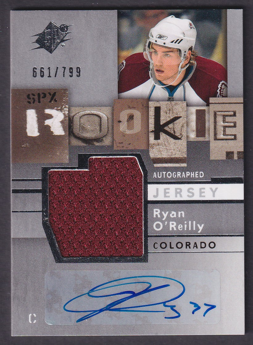 RYAN O'REILLY - 2009 Upper Deck SPx Rookie Auto Patch #167, /799