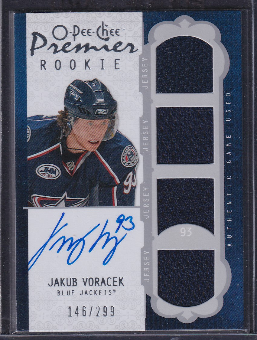 JAKUB VORACEK - 2008 O-Pee-Chee Premier Rookie Auto Patch #48, /299