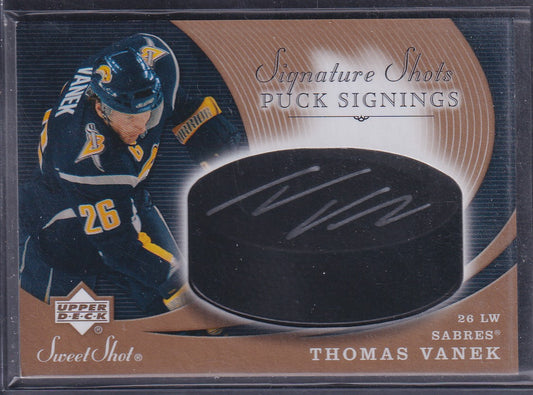 THOMAS VANEK - 2007 Upper Deck Signature Shots Puck Signings Auto #SSP-TV