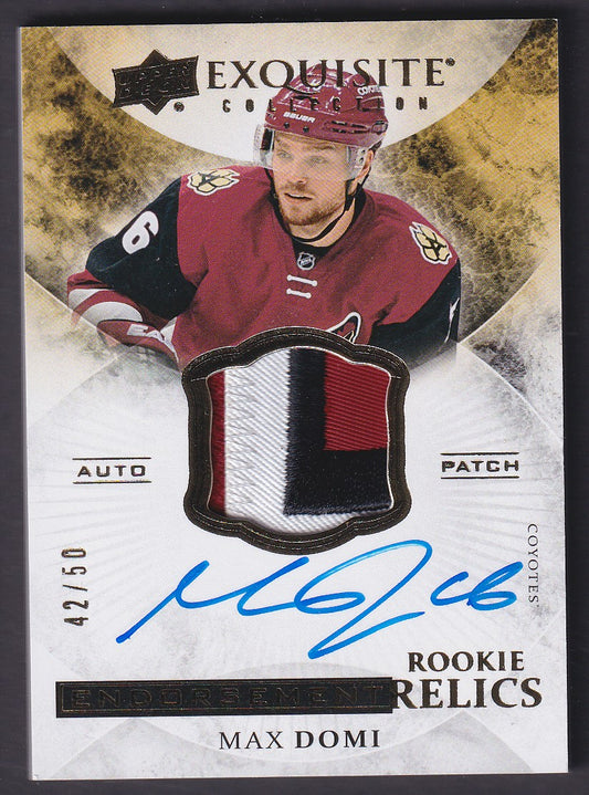 MAX DOMI - 2015 Upper Deck Exquisite Endorsement Rookie Relics Auto #ER-MD, /50