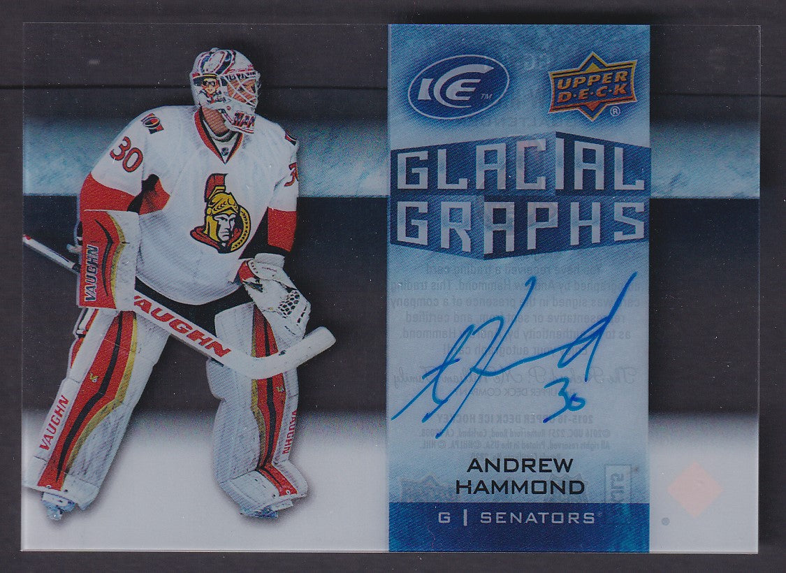 ANDREW HAMMOND - 2015 Upper Deck Ice Glacial Graphs Auto #GG-AH