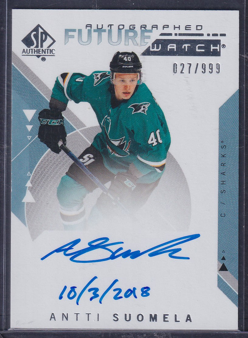 ANTTI SUOMELA - 2018 SP Authentic Future Watch Auto INSCRIBED #203, /999 (/50)