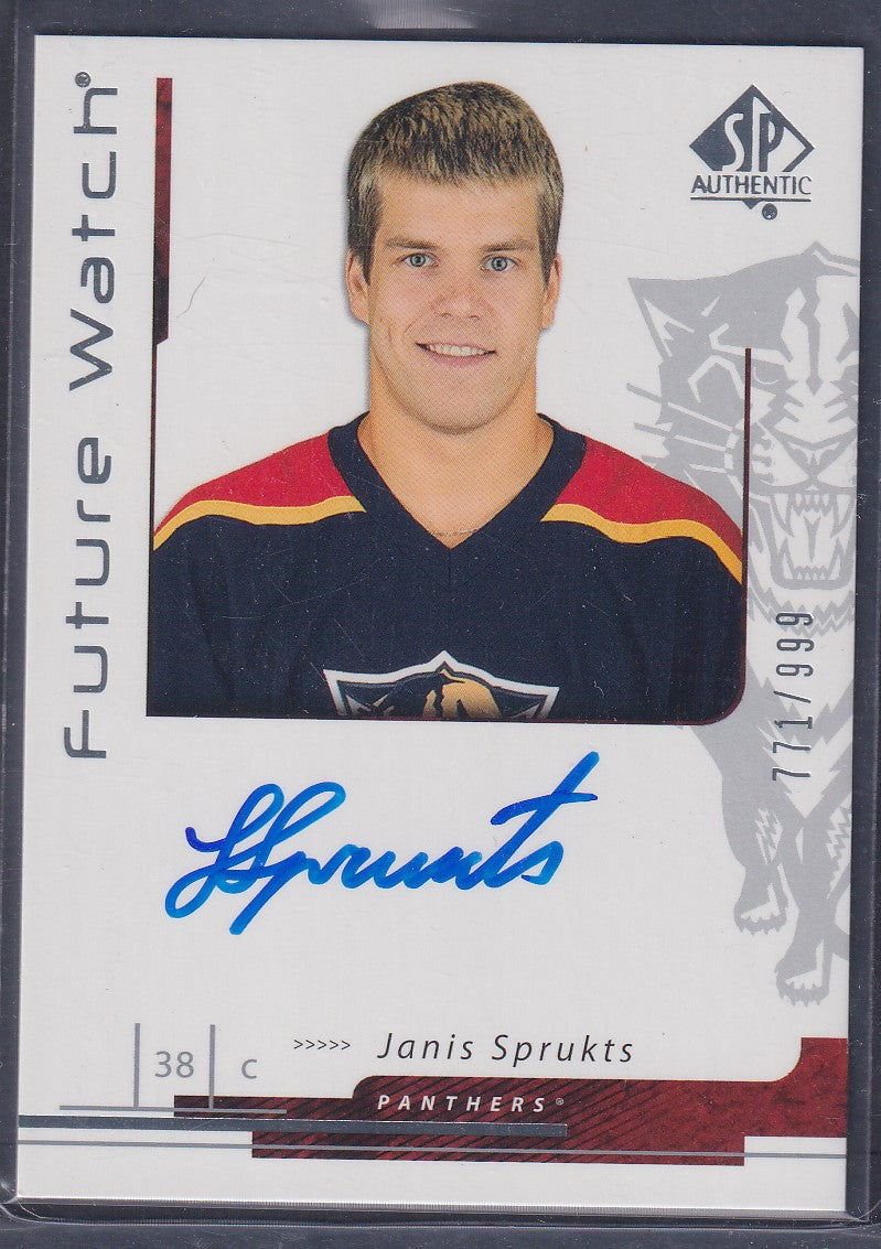 JANIS SPRUKTS - 2006 SP Authentic Future Watch Auto #182, /999