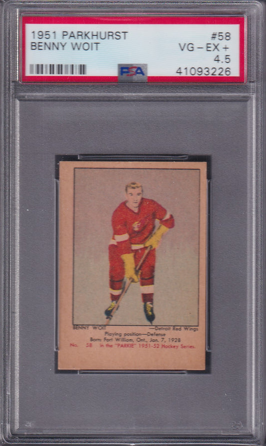 BENNY WOIT - 1951 Parkhurst #58, PSA 4.5