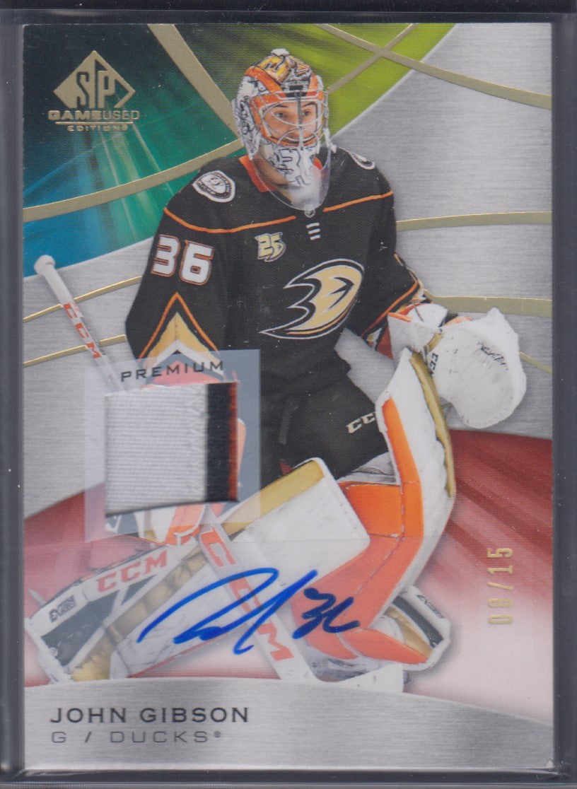 JOHN GIBSON, 2019 SP Game Used Premium Auto/Patch /15 #57