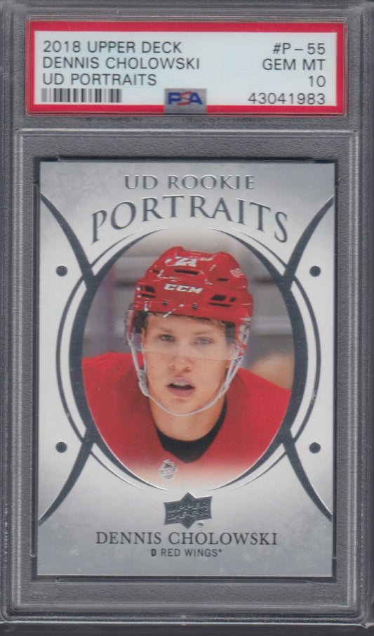 DENNIS CHOLOWSKI, 2018 Upper Deck UD Portraits #P-55, PSA 10