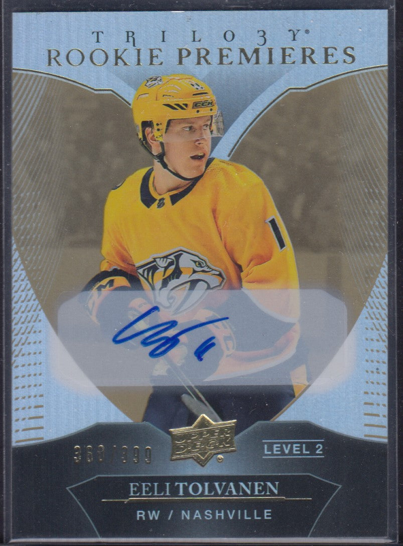 EELI TOLVANEN, 2018 Trilogy Rookie Premieres Auto #100, /399