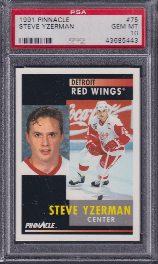 STEVE YZERMAN, 1991 Pinnacle #75, PSA 10