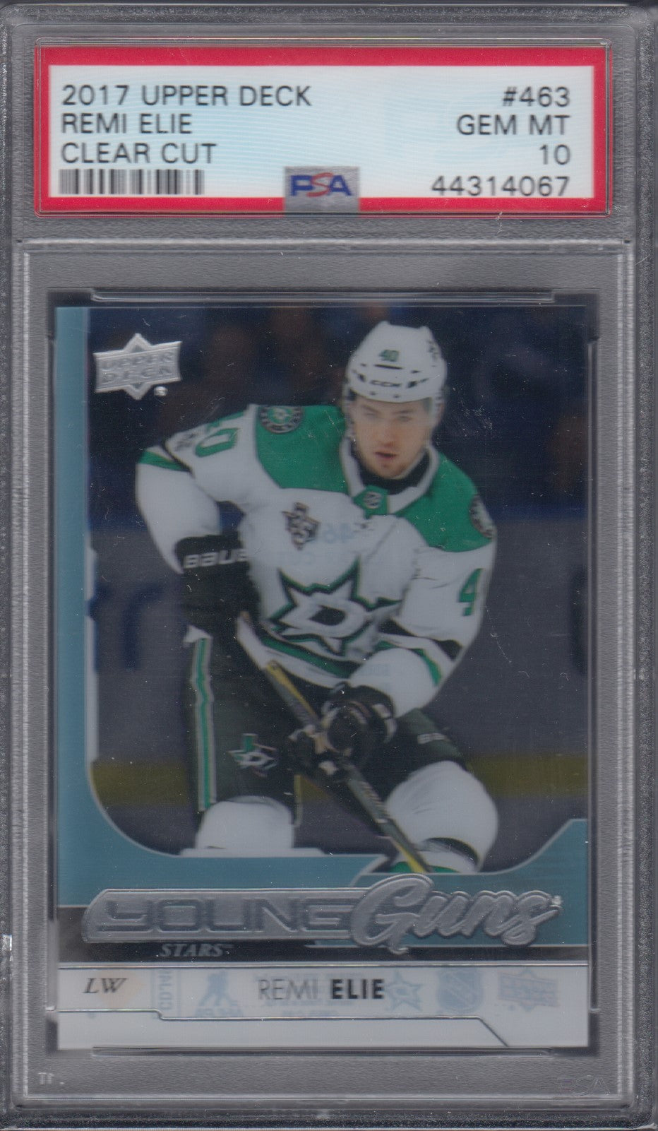 REMI ELIE, 2017 Upper Deck Young Guns CLEAR CUT #463, PSA 10