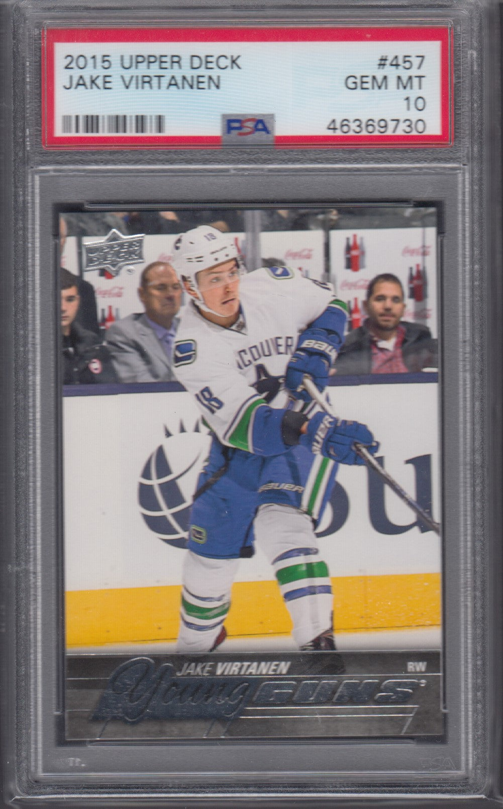 JAKE VIRTANEN, 2015 Upper Deck Young Guns #457, PSA 10