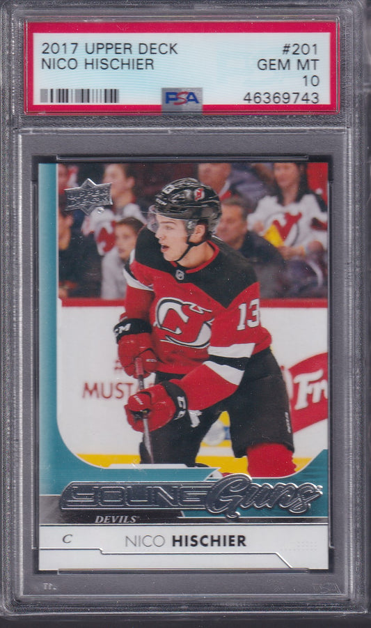 NICO HISCHIER, 2017 Upper Deck Young Guns #201, PSA 10