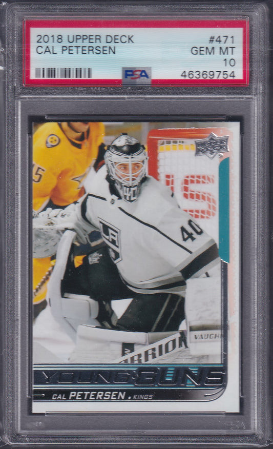 CAL PETERSEN, 2018 Upper Deck Young Guns #471, PSA 10