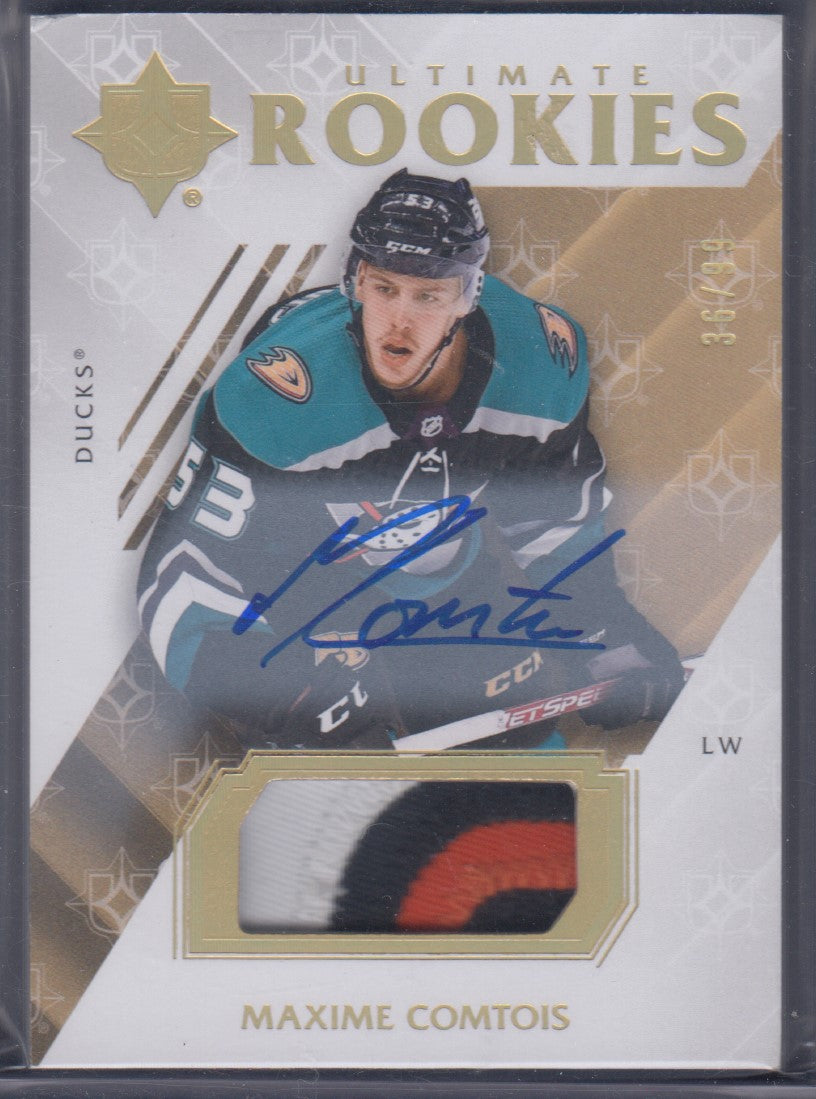 MAXIME COMTOIS, 2018 Ultimate Rookies Auto/Patch #51, /99