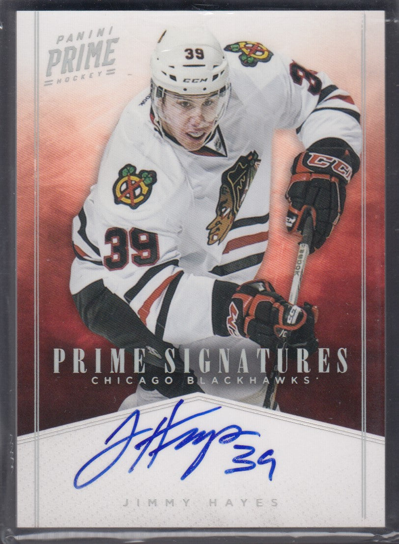 JIMMY HAYES, 2012 Panini Prime Signatures #63, Auto, /25