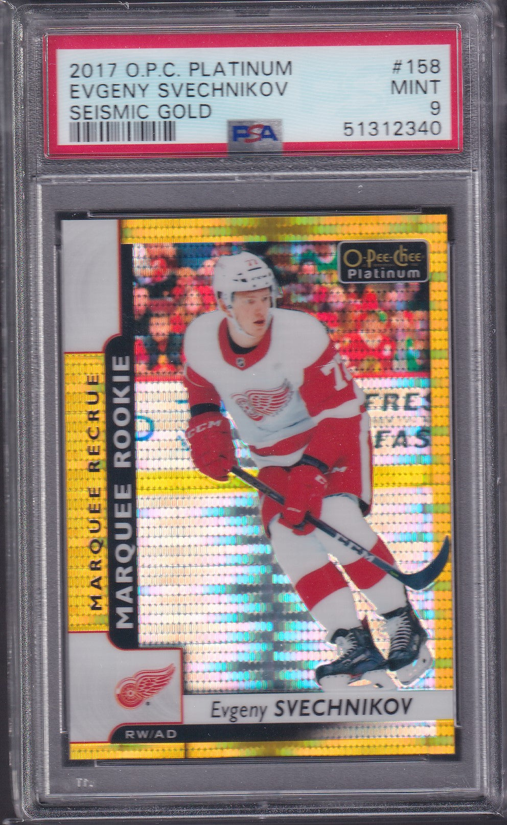 EVGENY SVECHNIKOV - 2017 O-Pee-Chee Platinum Rookie SEISMIC GOLD, /50, PSA 9