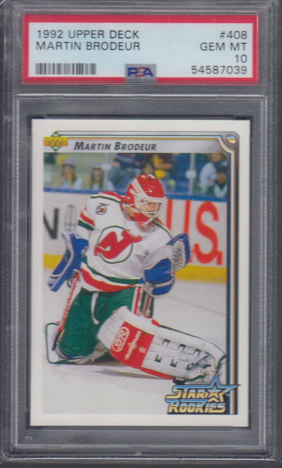 MARTIN BRODEUR, 1992 Upper Deck #408, PSA 10