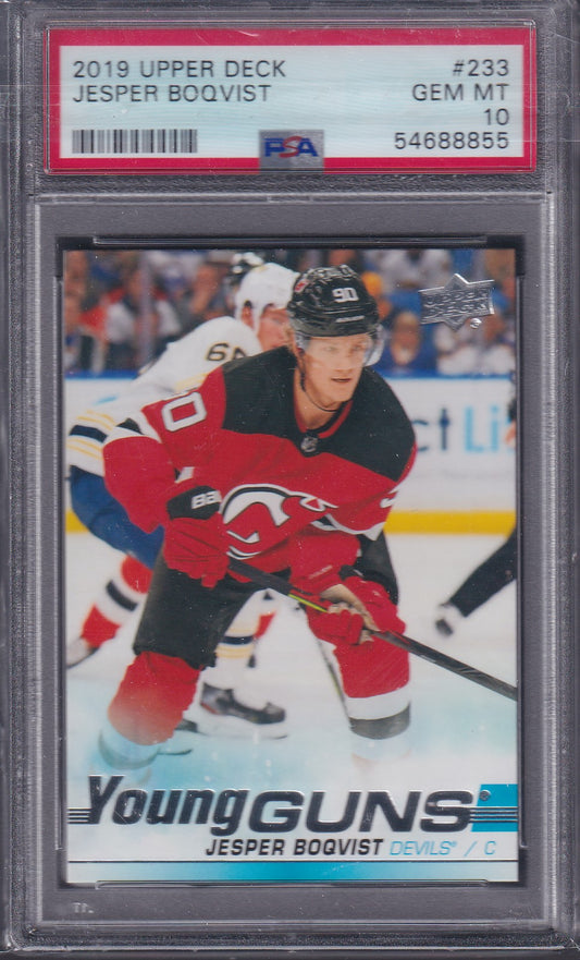 JESPER BOQVIST, 2019 Upper Deck Young Guns #233, PSA 10