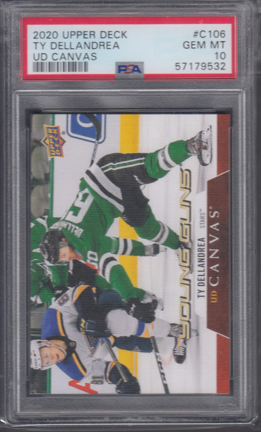 TY DELLANDREA, 2020 Upper Deck Young Guns Canvas #C106, PSA 10