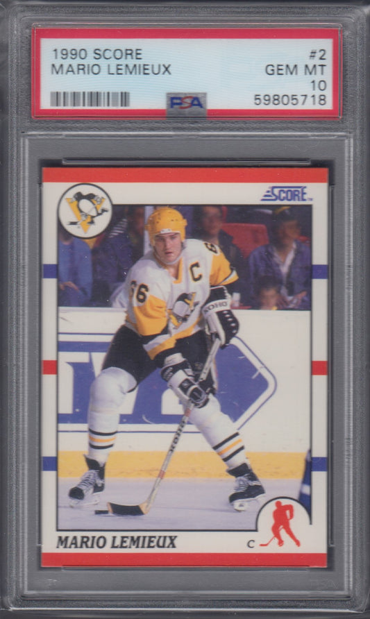 MARIO LEMIEUX, 1990 Score #2, PSA 10, HOF