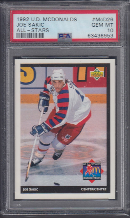 JOE SAKIC, 1992 Upper Deck McDonalds All-Stars #McD26, PSA 10