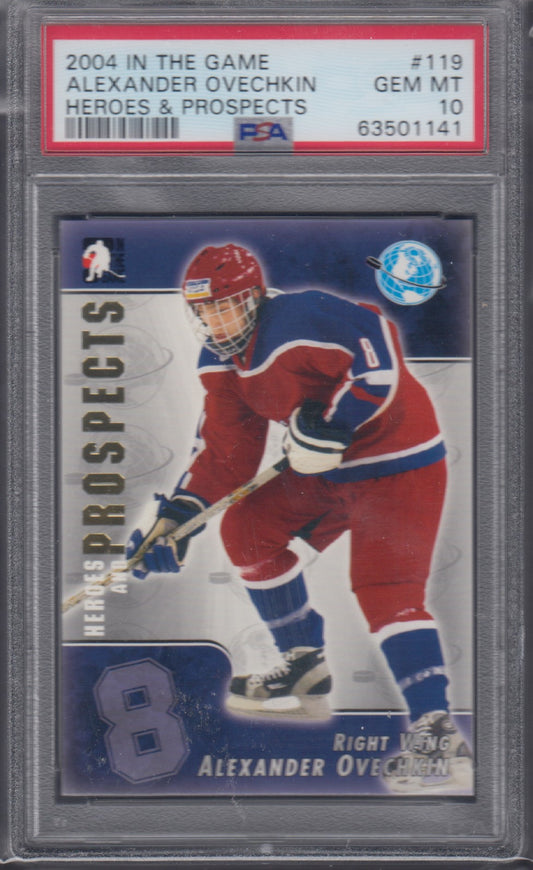 ALEXANDER OVECHKIN, 2004 ITG Heroes & Prospects #119, PSA 10