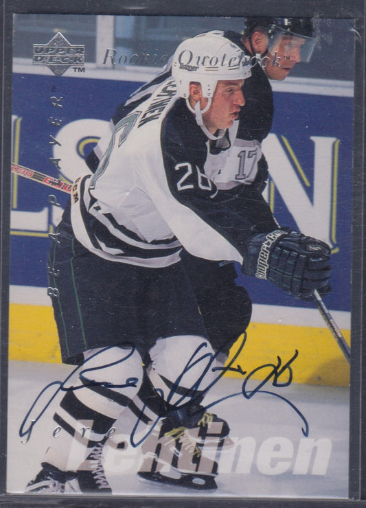 JERE LEHTINEN, 1996 Upper Deck BAP Rookie Quotebook Auto, #S175