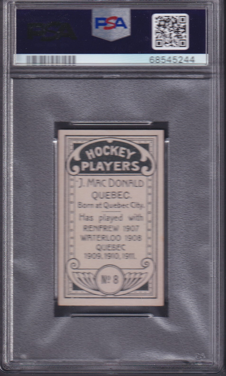 JACK MACDONALD - 1911 C55 #8, PSA 7, Rookie, Pop 10 (2 higher)