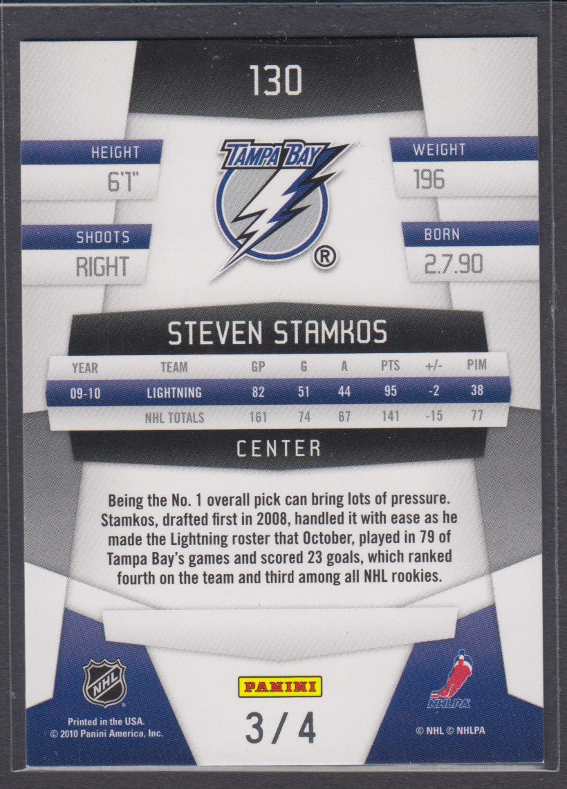 STEVEN STAMKOS, 2010 Panini Certified Expo 10 #130 Auto, ONLY 3/4