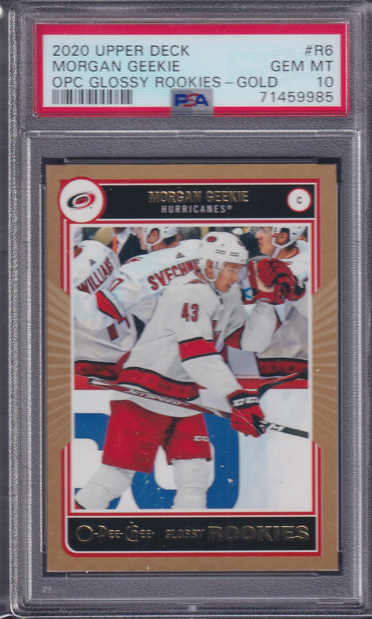 MORGAN GEEKIE - 2020 O-Pee-Chee Glossy Rookies GOLD #R6, PSA 10