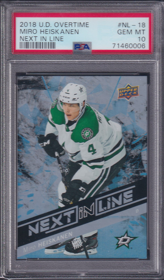 MIRO HEISKANEN - 2018 Upper Deck Overtime Next in Line #NL-18, PSA 10