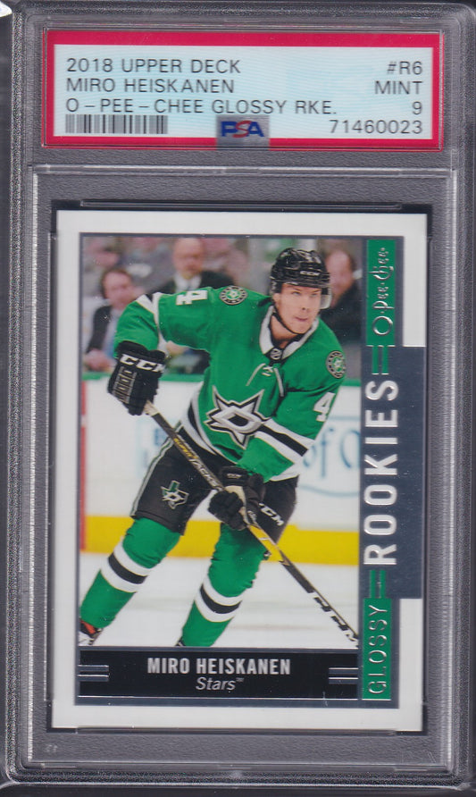 MIRO HEISKANEN - 2018 O-Pee-Chee Glossy Rookies #R6, PSA 9