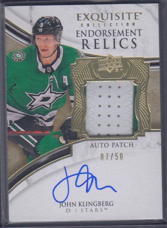 JOHN KLINGBERG, 2019 Exquisite Endorsement Relics Auto/Patch #ER-JK, /50