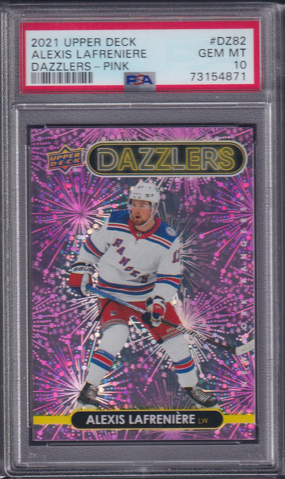 ALEXIS LAFRENIERE - 2021 Upper Deck Dazzlers PINK #DZ-82, PSA 10