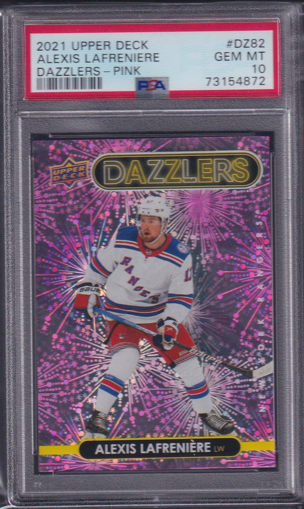 ALEXIS LAFRENIERE - 2021 Upper Deck Dazzlers PINK #DZ-82, PSA 10