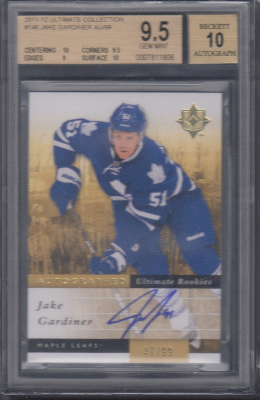 JAKE GARDINER, 2011 Ultimate Collection Autograph #146, BGS 9.5/Auto 10