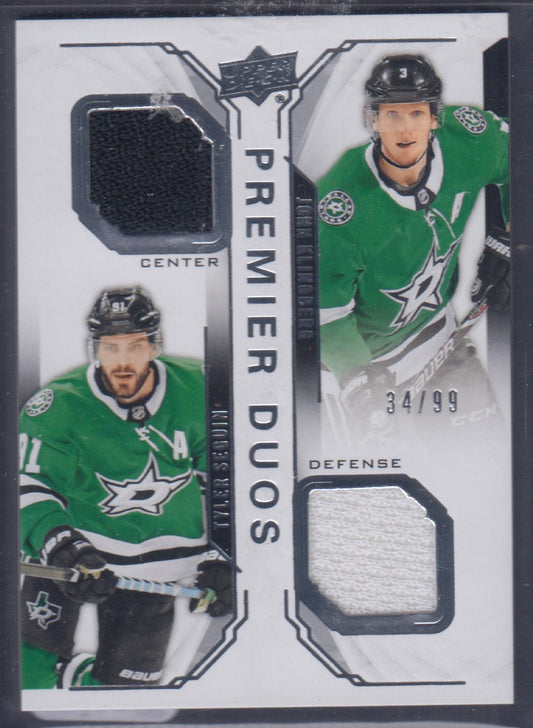 SEGUIN/KLINGBERG, 2018 Premier Duos Patch #PD-SK, /99