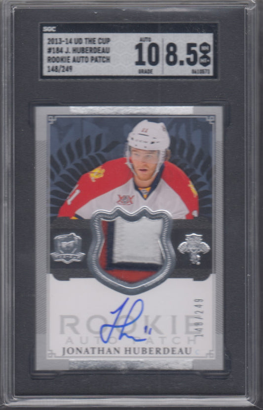 JONANTHAN HUBERDEAU, 2013 The Cup Rookie Auto Patch #184, /249, SGC 10/8.5