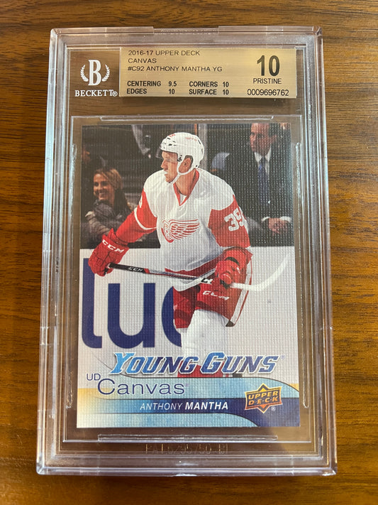 ANTHONY MANTHA - 2016 Upper Deck Young Guns CANVAS #C92, BGS 10