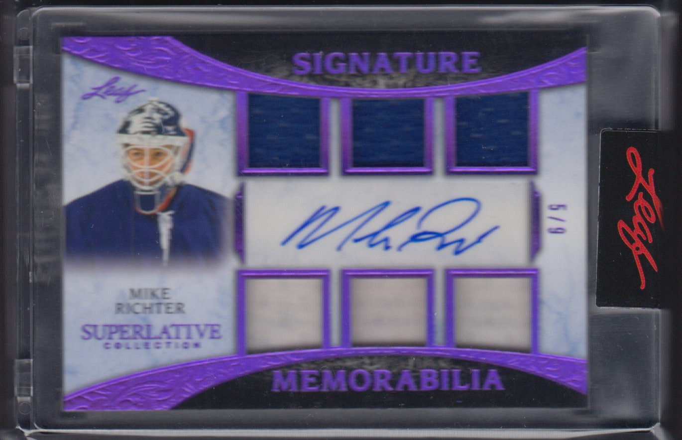 MIKE RICHTER, 2021 Leaf Signature Memorabilia, Auto/Patch, 5/9