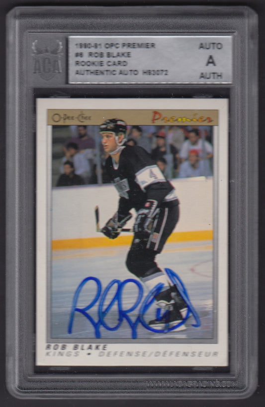 ROB BLAKE, 1990 O-Pee-Chee Premier Rookie #6, ACA AUTO Slab